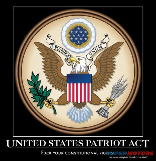 Meme about the US Patriot Act with an eagle and text