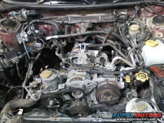 Intake removed to get at torque converter bolts.