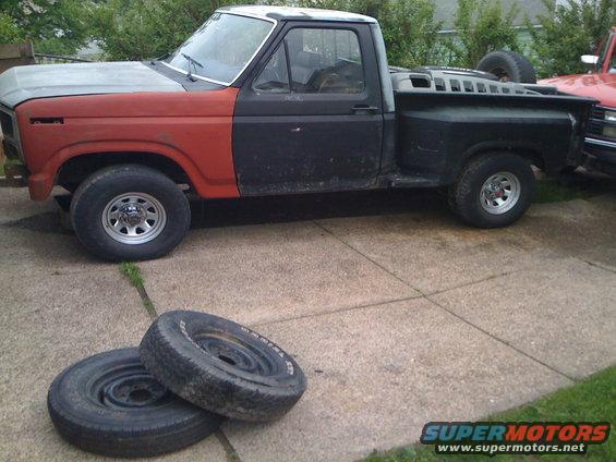 Changed out the black tires and wheels for some stock Ford wheels and centers