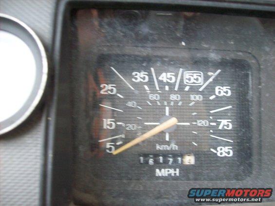 1985 Ford F-250 dashboard with speedometer showing 5 MPH and odometer reading 161714