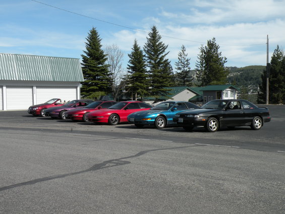 Black 1989 Nissan 300ZX coupe parked in a line of cars