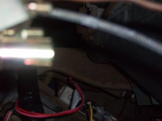 Close-up of interior wiring with red and yellow cables