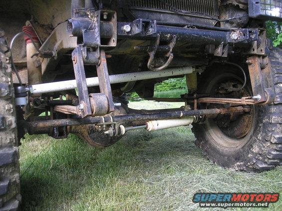 1987 Suzuki Samurai front suspension with leaf springs, shocks, and sway bar