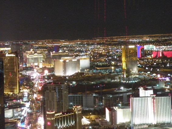 Las Vegas Strip skyline at night with numerous illuminated hotels and buildings