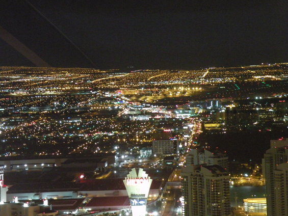 Night view of Las Vegas lights stretching to the horizon