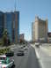 1989 Nissan 300ZX - A view of the Las Vegas Strip shows traffic, new hotel construction, and existing casinos under a clear blue sky.