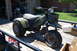 1985 Ford Ranger - Three-wheeled ATV with a flat front tire sits on a wooden trailer.
