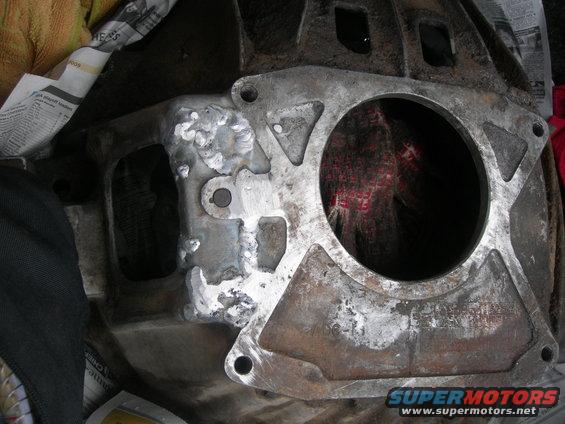 When you have problems with the bell housing, don't try to find a new one.  They are junk but are like gold.  You have NO idea how hard they are to find.  Just spend the money and get it welded.
