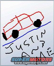 My brother drew a picture on his cell phone and texted it to me while we were driving.