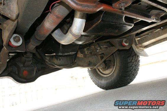 Undercarriage view showing suspension and exhaust system