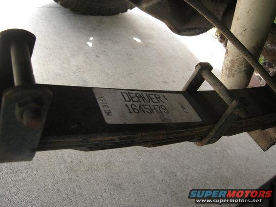 Leaf spring with Denver 1645H79 sticker
