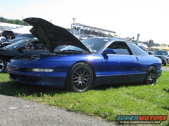 Blue 1994 Ford Probe 3q-front view with hood open