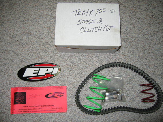 1 EPI clutch kit for 08 Kawi Teryx 750 4x4, part number DFR-4PC2, new in box, w/belt, green spring, red spring, 4 k58 wieghts, instructions, sticker, $324 new - $200