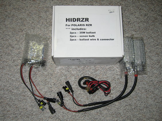 1 hid kit for Polaris RZR, new in box, w/bulbs/wiring/ballasts, $432 new - $300
