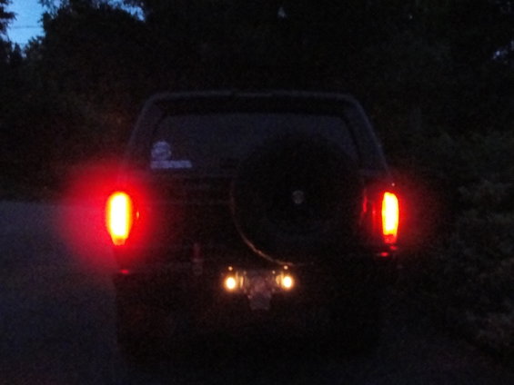 Tail lights on