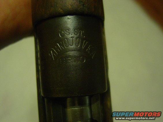 Close-up of gun receiver with CS.ST. ZBROJOVKA BRNO markings