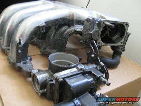 Intake manifold and throttle body assembly, likely for a car engine