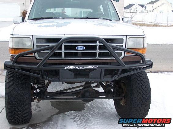 1992 Ford Bronco front view with aftermarket bumper and large tires