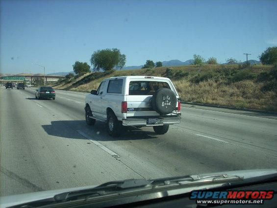 White Bronco seen going south on the 15 in Corona