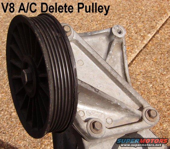 idleracdeletev8.jpg OE Ford (Dayco 101-52502) Idler Pulley for V8 A/C Delete

Spins smoothly but makes a little squeak.
Includes all 3 original mounting bolts

Equivalent to [url=https://www.amazon.com/dp/B000QCHV6S/]Dorman 34150[/url]

[url=https://www.supermotors.net/registry/media/769439][img]https://www.supermotors.net/getfile/769439/thumbnail/acdelete.jpg[/img][/url] . [url=https://www.supermotors.net/registry/media/512259][img]https://www.supermotors.net/getfile/512259/thumbnail/beltrouting.jpg[/img][/url]