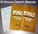 '82 Bronco Owner's Manuals