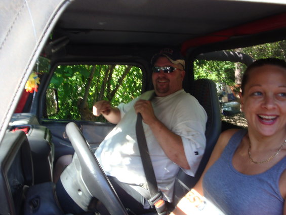 dsc00744.jpg John got a ride in Michelles little jeep up to the store