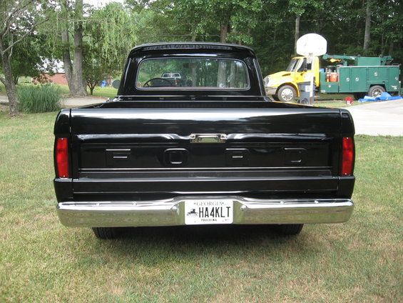 Black 1966 Ford F-100 rear view with Georgia license plate HA4KLT