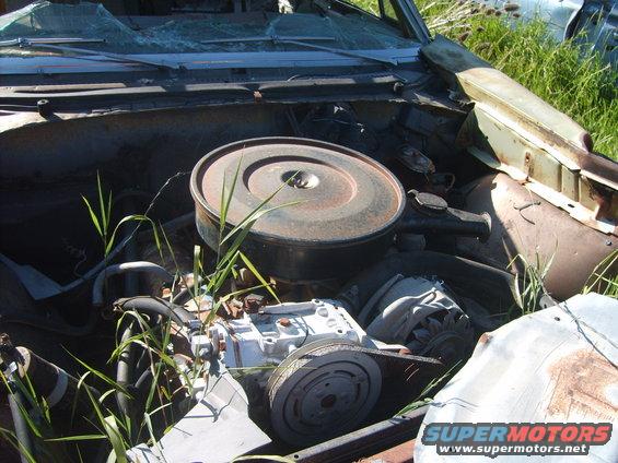 1971 Pontiac Lemans engine bay with V8 engine and air cleaner