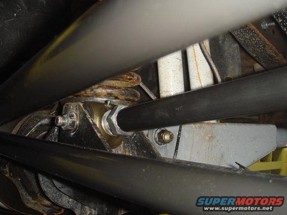 Close-up of suspension part with bolts and springs