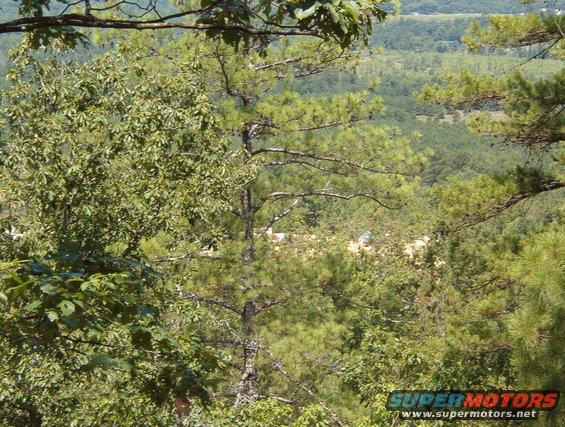 22ledge2.jpg That's Bronco325's white camper just R of the pine, and Rescue's blue tent just R of center.

From here, Bronco325 broke off - his passengers had had enough.  And Elwood made a run back to camp, but Rescue & I continued.