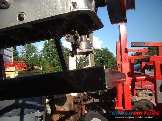 Preparing the engine for shipment. No oil pick-up tube/screen was shipped with engine. Customer has his own oil pan & pick-up in Finland.