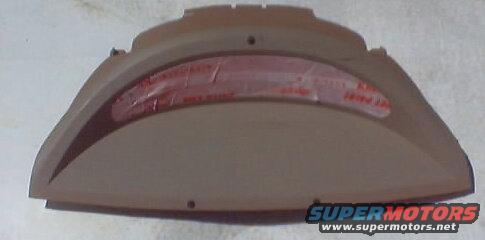 Tan plastic third brake light housing with a red lens visible inside