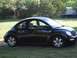 1999 Volkswagen Beetle - A black Volkswagen Beetle is parked on a grassy area with trees in the background.