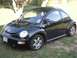 1999 Volkswagen Beetle - This black 1999 Volkswagen Beetle is parked outdoors on a grassy area.
