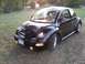1999 Volkswagen Beetle - A black 1999 Volkswagen Beetle is parked outdoors on a grassy area with gravel.