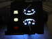 1996 Ford F-150 - This instrument cluster displays illuminated gauges and warning lights, including the check engine and brake indicators.