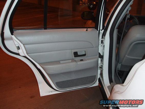 Driver's side door panel and interior of a car