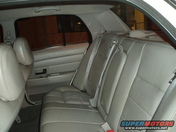 Rear interior of a light-colored SUV