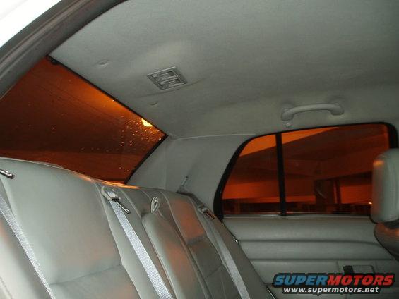 2003 Ford Crown Victoria rear seats and interior with tinted windows