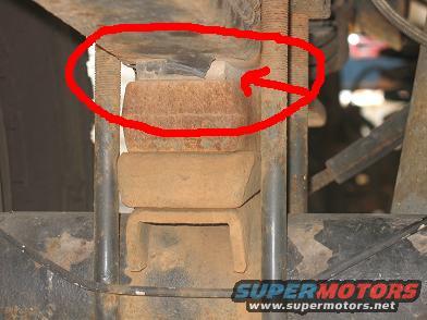 Suspension bump stop circled in red