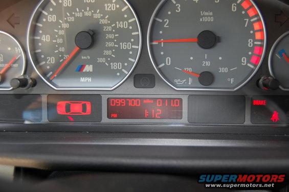 BMW M3 instrument cluster with 99,700 miles