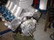 1956 Ford Crown Victoria - Close-up view of an aluminum engine block, possibly from a Nissan, with visible internal components and labeling.