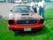 1978 Ford Mustang II - A red car with racing stripes is parked on grass, with people in the background.