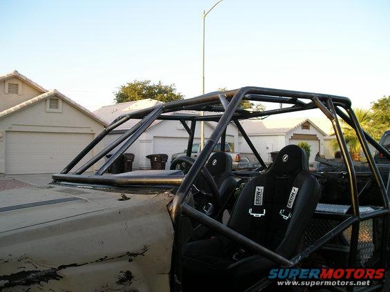 Custom buggy interior with roll cage and Crow racing seats