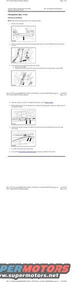 Parking Brake Cable Removal + Installation Front