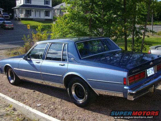Blue 1988 Chevrolet Caprice sedan, rear 3/4 view