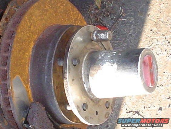Rusted brake rotor and hub assembly with a red insert
