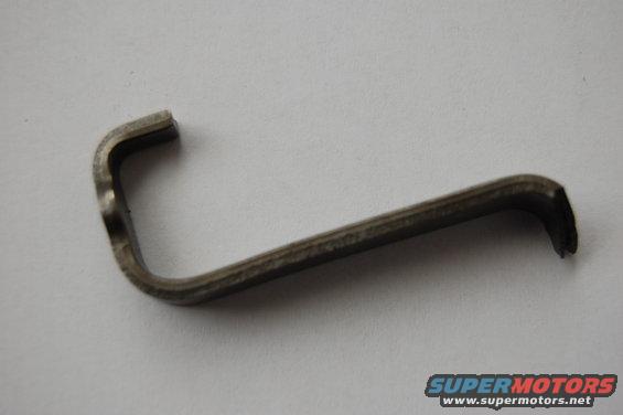 Metal clip with a bent L-shape and a long shaft