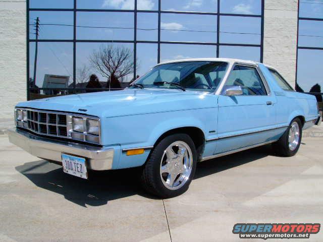 Blue 1978 Ford Fairmont coupe with a white roof, seen from a 3/4 front angle