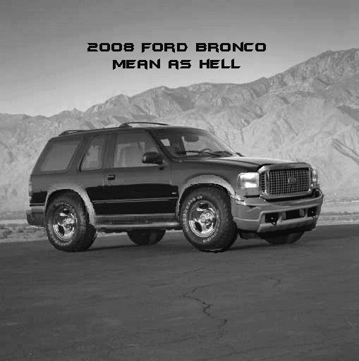 SUV parked on a dirt road with mountains in the background. Text at the top says 'FOR SALE'